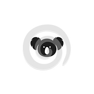 simple koala head logo vector icon illustration