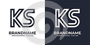 Simple KS Monogram Logo, suitable for any business with KS or SK initial