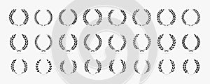 Simple laurel wreath icon set vector illustration