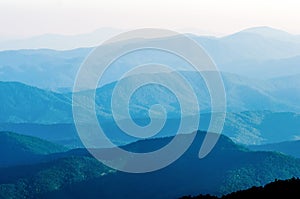 The simple layers ofthe Smokies at sunset - Smoky Mountain Nat. photo