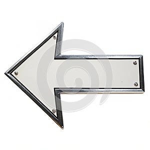 Left direction arrow isolated on white