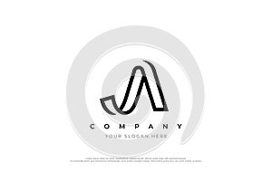 Simple Letter JA Logo Design photo