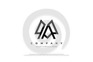 Simple Letter MA or AM Logo Design