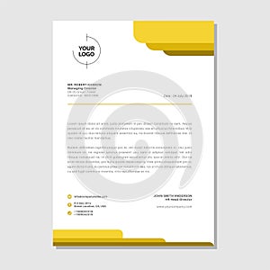 Simple yellow letterhead premium vector photo