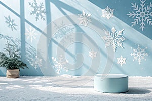 Simple light blue background with shadow play