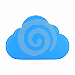 Simple light blue cloud shape isolated on transparent background