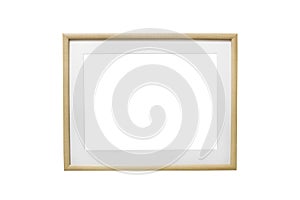 Simple light brown passe-partout frame isolated on white background.