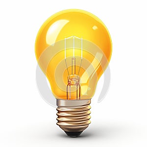 Simple light bulb icon on a clean white background, Ai Generated
