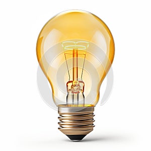 Simple light bulb icon on a clean white background, Ai Generated