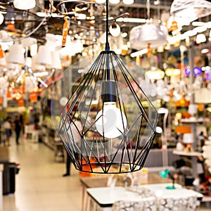 Simple light chandelier bulb close up