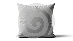 A simple light gray rectangular pillow on a white background