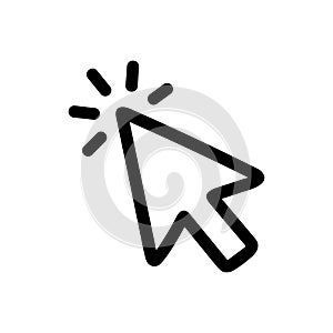 Simple Line Arrow Cursor Click Selection Pointer Navigation Graphic Element