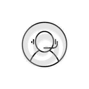 Simple line art admin icon in a round frame