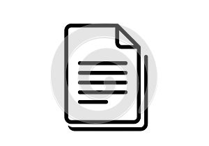 Simple line art icon of a document or paper stack isolated on white background