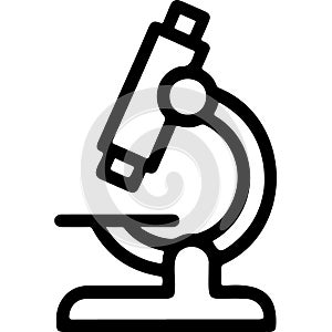 Simple line art icon of a scientific microscope