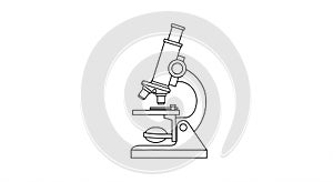 Simple Line Drawing of a Compound Microscope