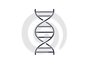 Simple line drawing of DNA spiral molecule on white background