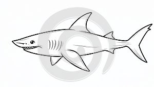 A simple line drawing of a shark