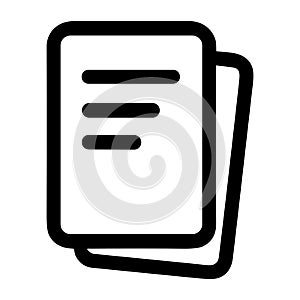 Simple Line Drawing Stack of Document Pages Office Stationary Icon