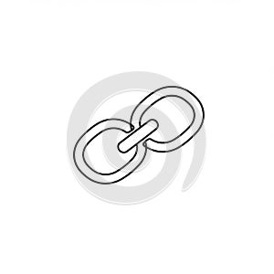 Simple line drawing of a two-link chain. Each link is oval and interconnected, forming a