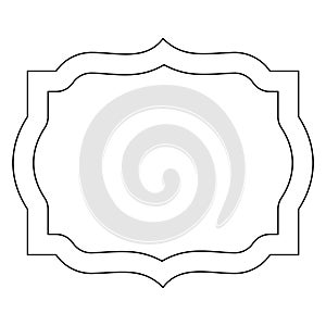 Simple line frame border isolated on white background