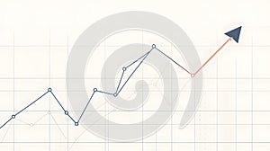 Ai generated Simple Line Graph on Grid Background Showing Data Trends