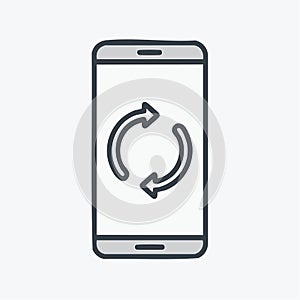 Mobile App Synchronization Vector Icon