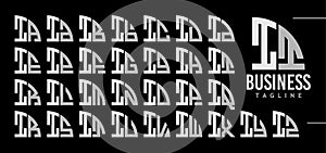 Simple line quadrant circle letter I II logo design bundle photo