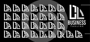 Simple line quadrant circle letter L LL logo design bundle photo