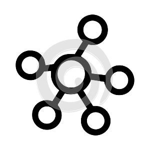 Simple Line Style Molecule Structure Connection Diagram Icon Design