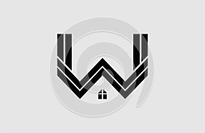 SIMPLE LINEAR LOGOGRAM HOUSE INITIAL W