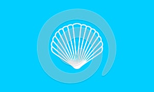 Simple lines sea shell logo symbol icon vector graphic design illustration