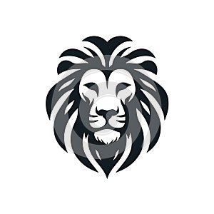 simple lion head monochrome logo no text photo