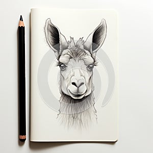 Simple Llama Portrait In Pencil: Grzegorz Domaradzki Style