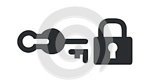 Simple Lock & Key: Basic Security & Access Symbol, vector design Generative AI