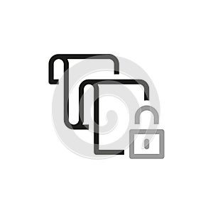 Simple Locks Related Vector Line Icons. Document protection. Vector illustration