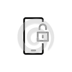 Simple Locks Related Vector Line Icons. Mobile messaging protection. Vector illustration