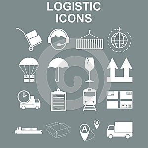 Simple logistics icons set.