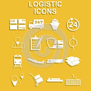 Simple logistics icons set.