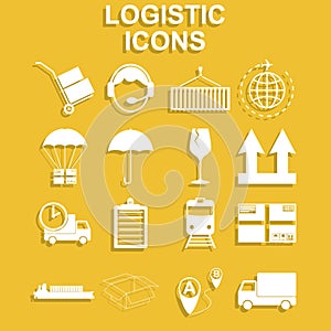 Simple logistics icons set.