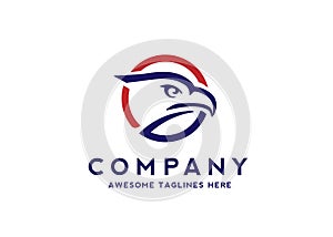 Simple logo of eagle head and circle