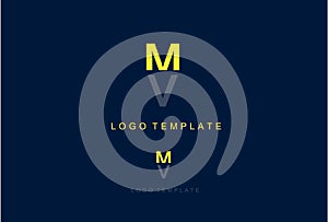 Simple Logo Icon Letter MV Vector Design