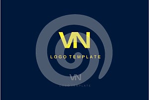 Simple Logo Icon Letter VN Vector Design