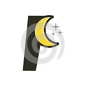 Simple logo initial I moon