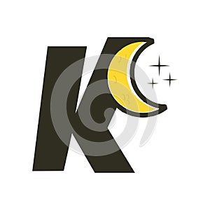 Simple logo initial K moon