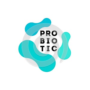 Simple logo template or icon of green probiotics bacteria photo