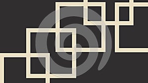 Minimalist Interconnected Geometric Pattern Background. Abstract dark vector design with beige linear squares.