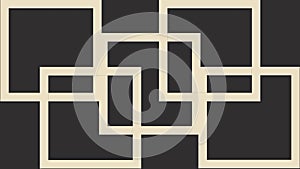 Minimalist Interconnected Geometric Pattern Background. Abstract dark vector design with beige linear squares.