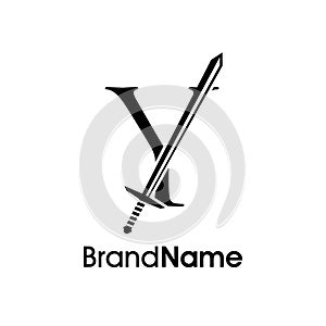 Simple And Luxury Initial Y Sword Logo