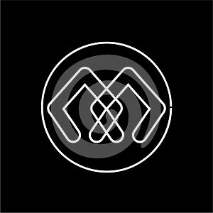 Simple M, MY, MA Line art initials company logo VECTOR
